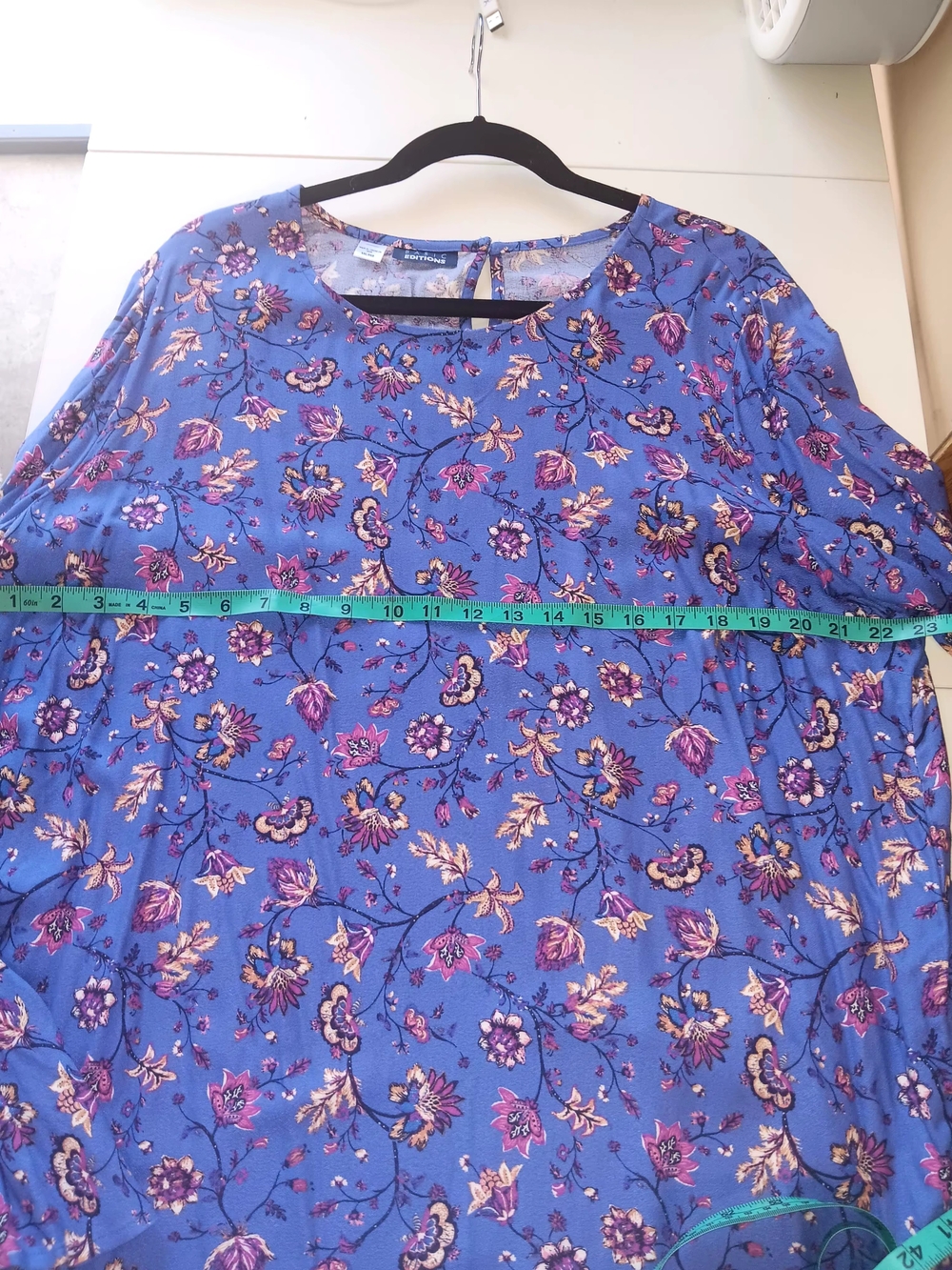 Basic Editions Blue Floral Blouse